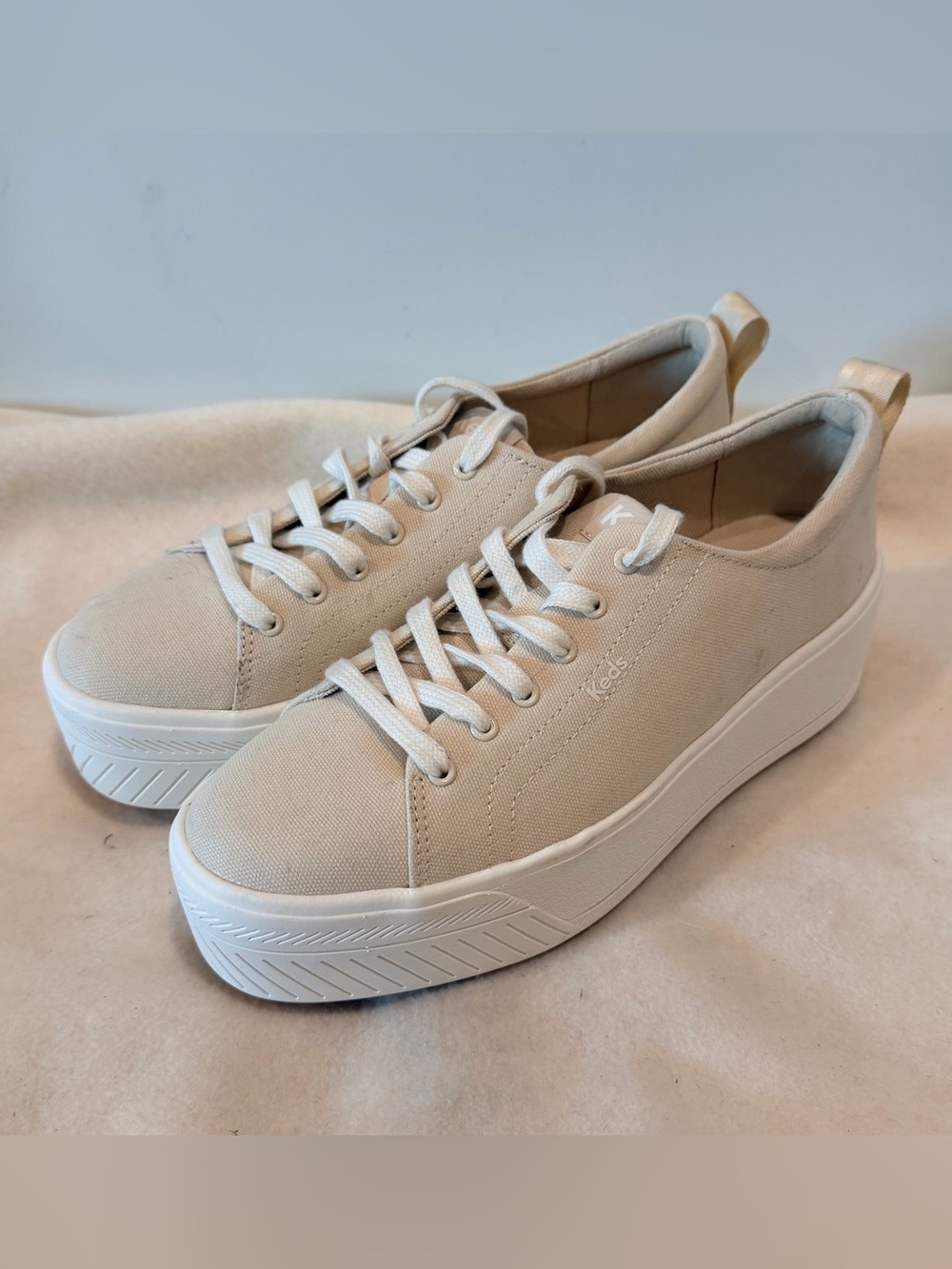 Keds Platform Canvas Sneakers in Beige - Picture 2 of 8